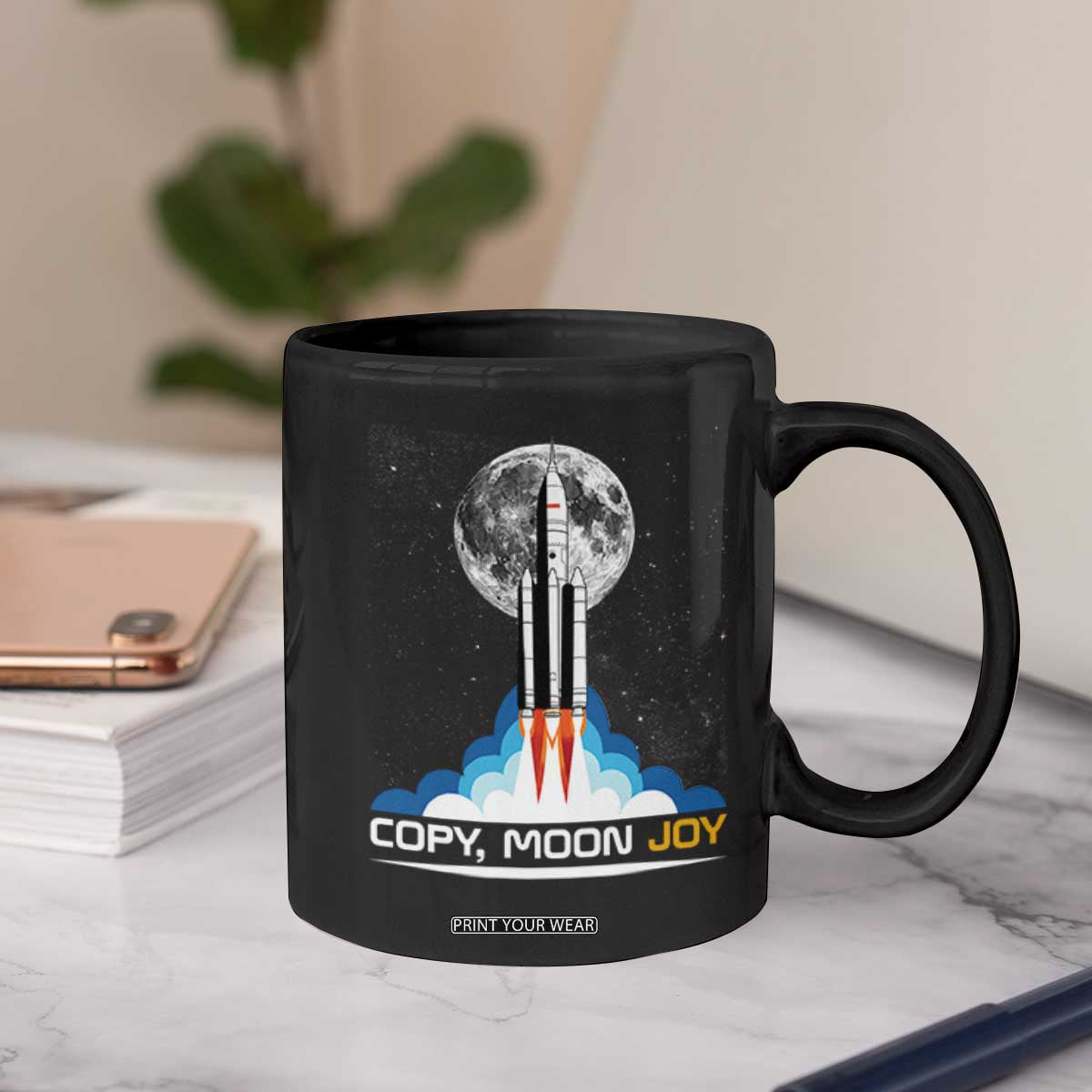 Copy Moon Joy Coffee Mug Rocket Launch Full Moon TS14 Print Your Wear