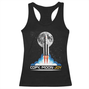 Copy Moon Joy Racerback Tank Top Rocket Launch Full Moon TS14 Black Print Your Wear