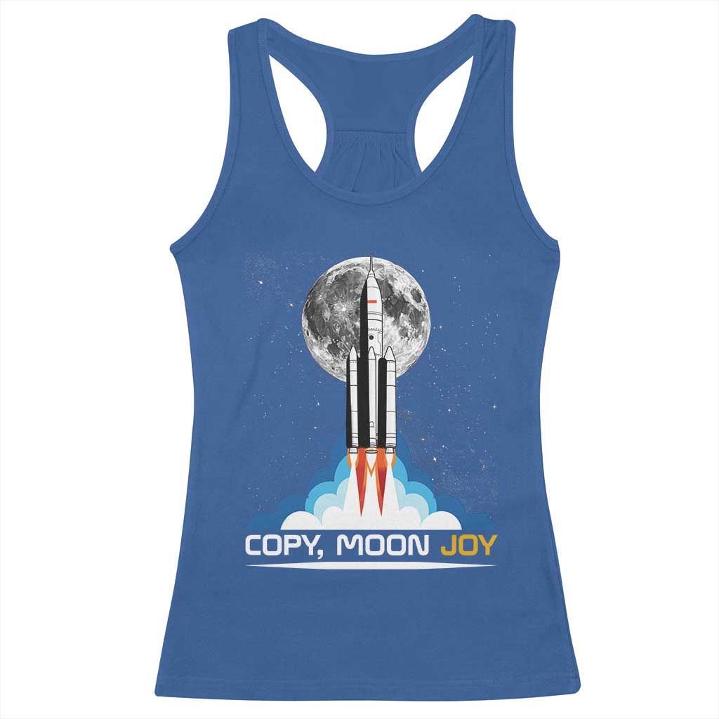 Copy Moon Joy Racerback Tank Top Rocket Launch Full Moon TS14 Royal Blue Print Your Wear