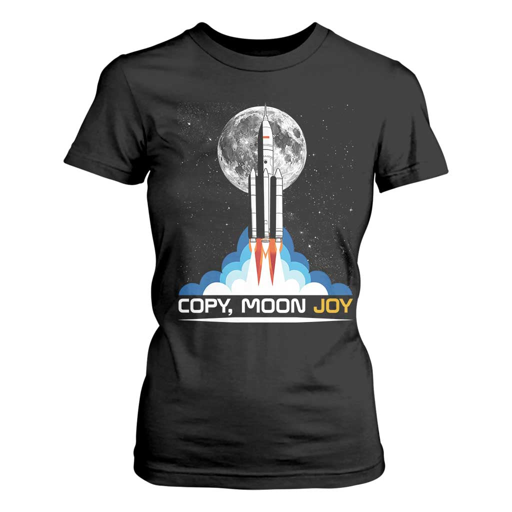 Copy Moon Joy T Shirt For Women Rocket Launch Full Moon TS14 Black Print Your Wear