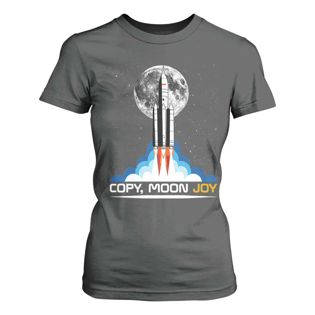 Copy Moon Joy T Shirt For Women Rocket Launch Full Moon TS14 Dark Heather Print Your Wear