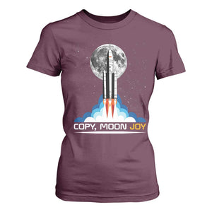Copy Moon Joy T Shirt For Women Rocket Launch Full Moon TS14 Maroon Print Your Wear
