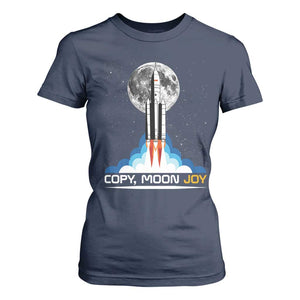 Copy Moon Joy T Shirt For Women Rocket Launch Full Moon TS14 Navy Print Your Wear