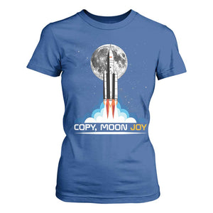 Copy Moon Joy T Shirt For Women Rocket Launch Full Moon TS14 Royal Blue Print Your Wear