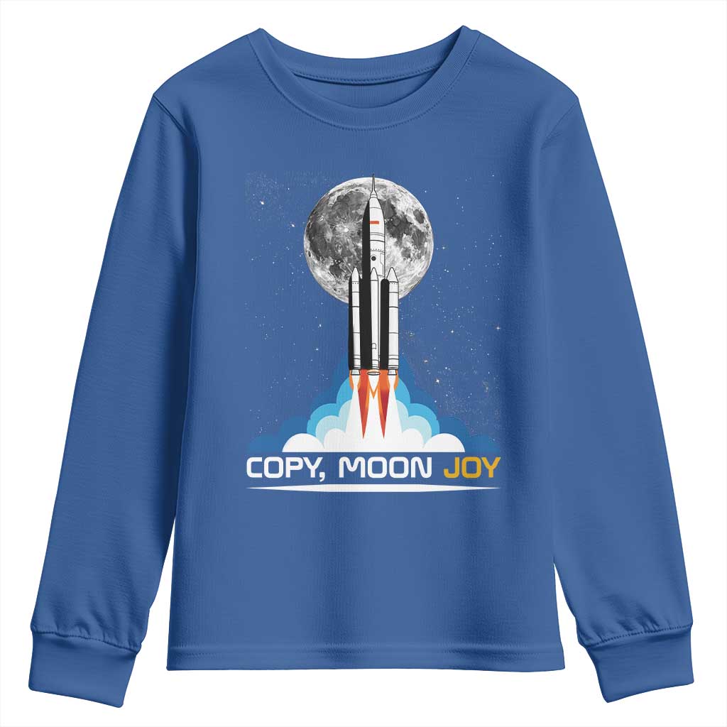 Copy Moon Joy Youth Sweatshirt Rocket Launch Full Moon TS14 Royal Blue Print Your Wear