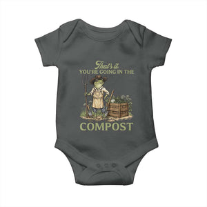 That's It You're Going in the Compost Baby Onesie Funny Frog Gardener Meme TS14 Dark Heather Print Your Wear