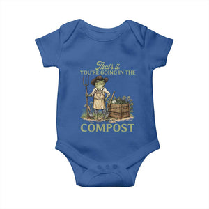 That's It You're Going in the Compost Baby Onesie Funny Frog Gardener Meme TS14 Royal Blue Print Your Wear