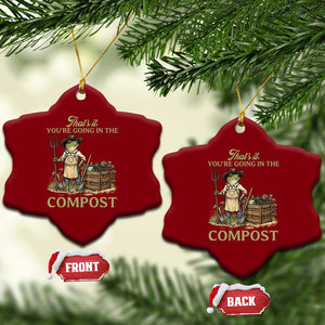 That's It You're Going in the Compost Ceramic Ornament Funny Frog Gardener Meme TS14 Print Your Wear