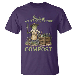 That's It You're Going in the Compost T Shirt Funny Frog Gardener Meme TS14 Purple Print Your Wear