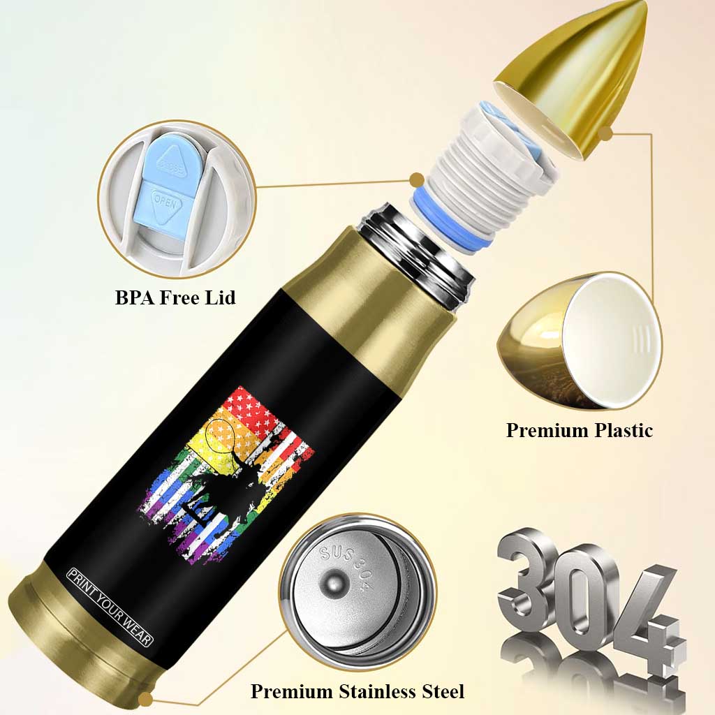 Rodeo Gay Cowboy Western LGBTQ Rainbow Flag Bullet Tumbler TS14 Print Your Wear