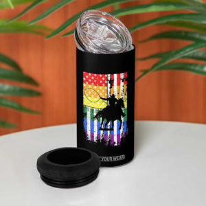 Rodeo Gay Cowboy Western LGBTQ Rainbow Flag 4 in 1 Can Cooler Tumbler TS14 Print Your Wear