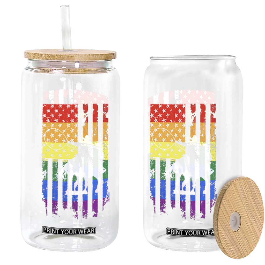 Rodeo Gay Cowboy Western LGBTQ Rainbow Flag Glass Can TS14 Print Your Wear
