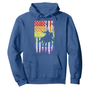 Rodeo Gay Cowboy Western LGBTQ Rainbow Flag Hoodie TS14 Royal Blue Print Your Wear