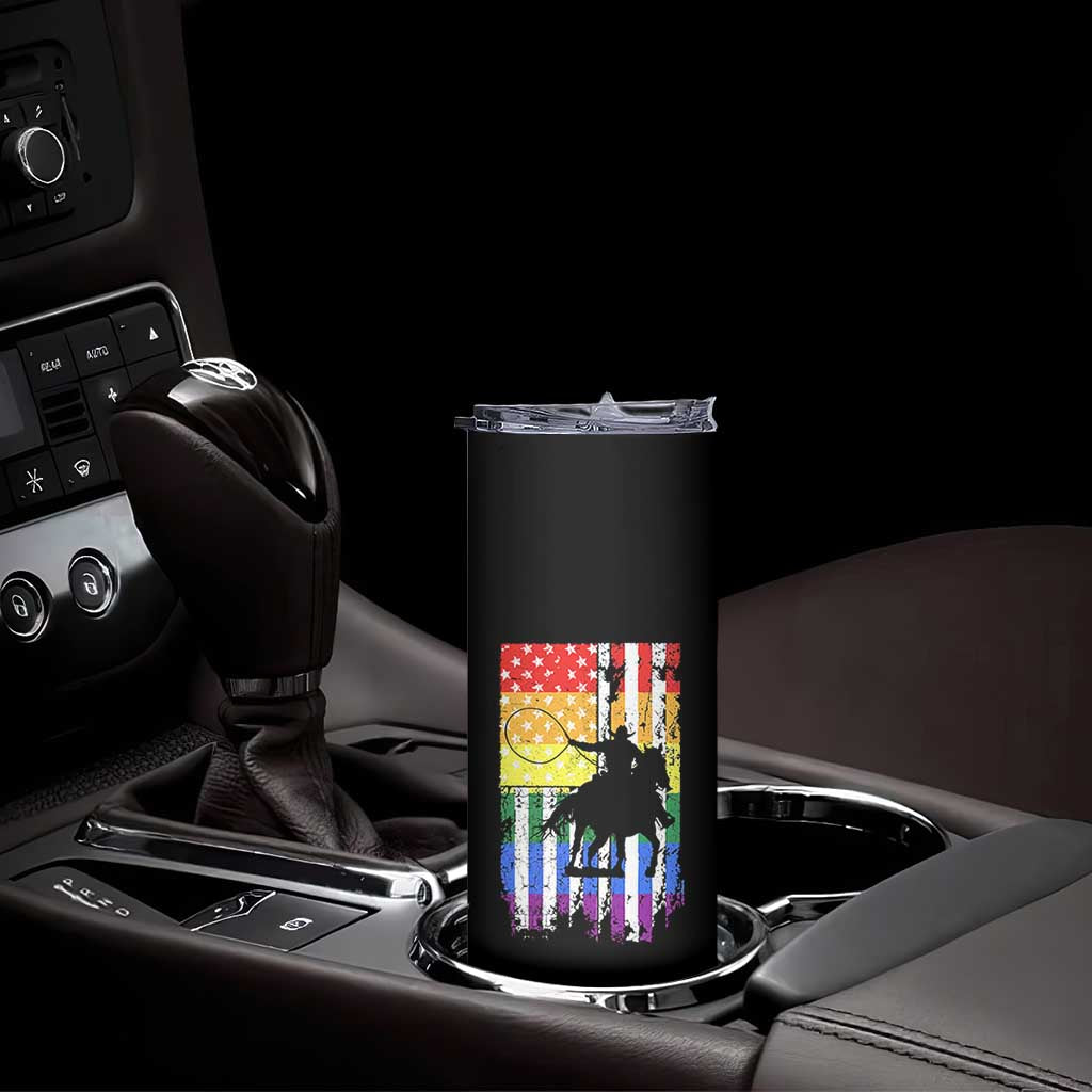Rodeo Gay Cowboy Western LGBTQ Rainbow Flag Skinny Tumbler TS14 Print Your Wear