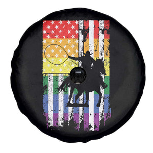 Rodeo Gay Cowboy Western LGBTQ Rainbow Flag Spare Tire Cover TS14 Print Your Wear