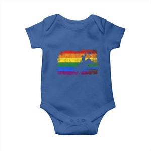 Rodeo Cowboy Bull Rider Western LGBTQ Rainbow Flag Baby Onesie TS14 Royal Blue Print Your Wear