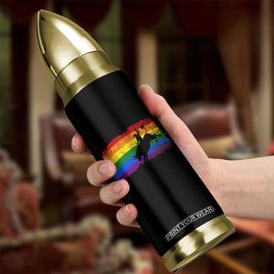 Rodeo Cowboy Bull Rider Western LGBTQ Rainbow Flag Bullet Tumbler TS14 Print Your Wear