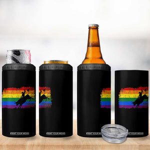 Rodeo Cowboy Bull Rider Western LGBTQ Rainbow Flag 4 in 1 Can Cooler Tumbler TS14 Print Your Wear