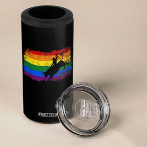 Rodeo Cowboy Bull Rider Western LGBTQ Rainbow Flag 4 in 1 Can Cooler Tumbler TS14 Print Your Wear