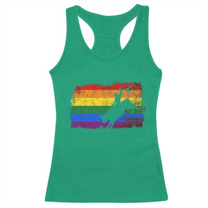 Rodeo Cowboy Bull Rider Western LGBTQ Rainbow Flag Racerback Tank Top TS14 Irish Green Print Your Wear