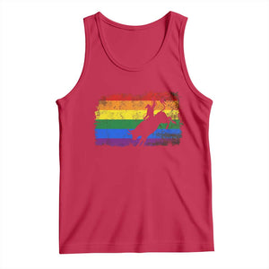Rodeo Cowboy Bull Rider Western LGBTQ Rainbow Flag Tank Top TS14 Red Print Your Wear
