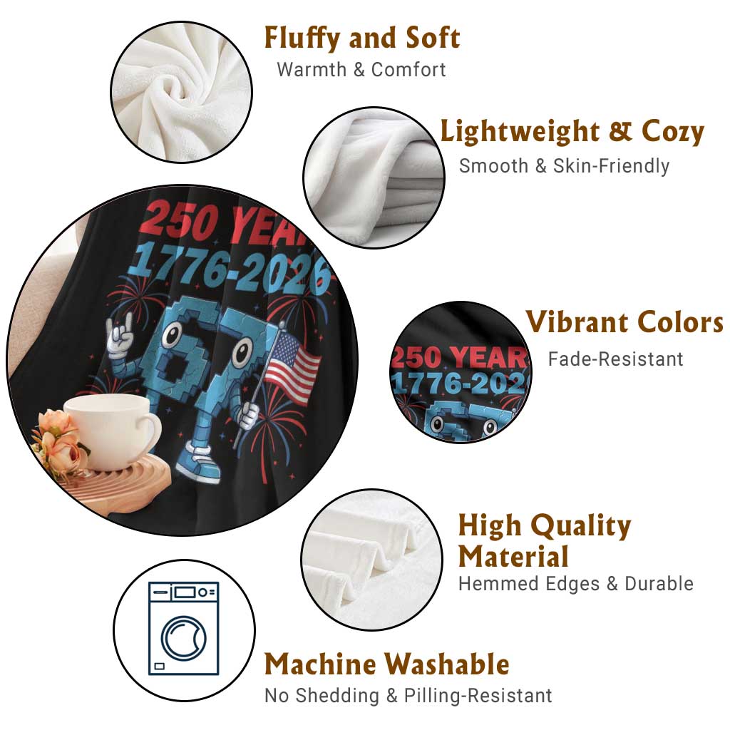 250th America Anniversary Throw Blanket Funny Italian Brainrot Meme 4th of July TS14 Print Your Wear