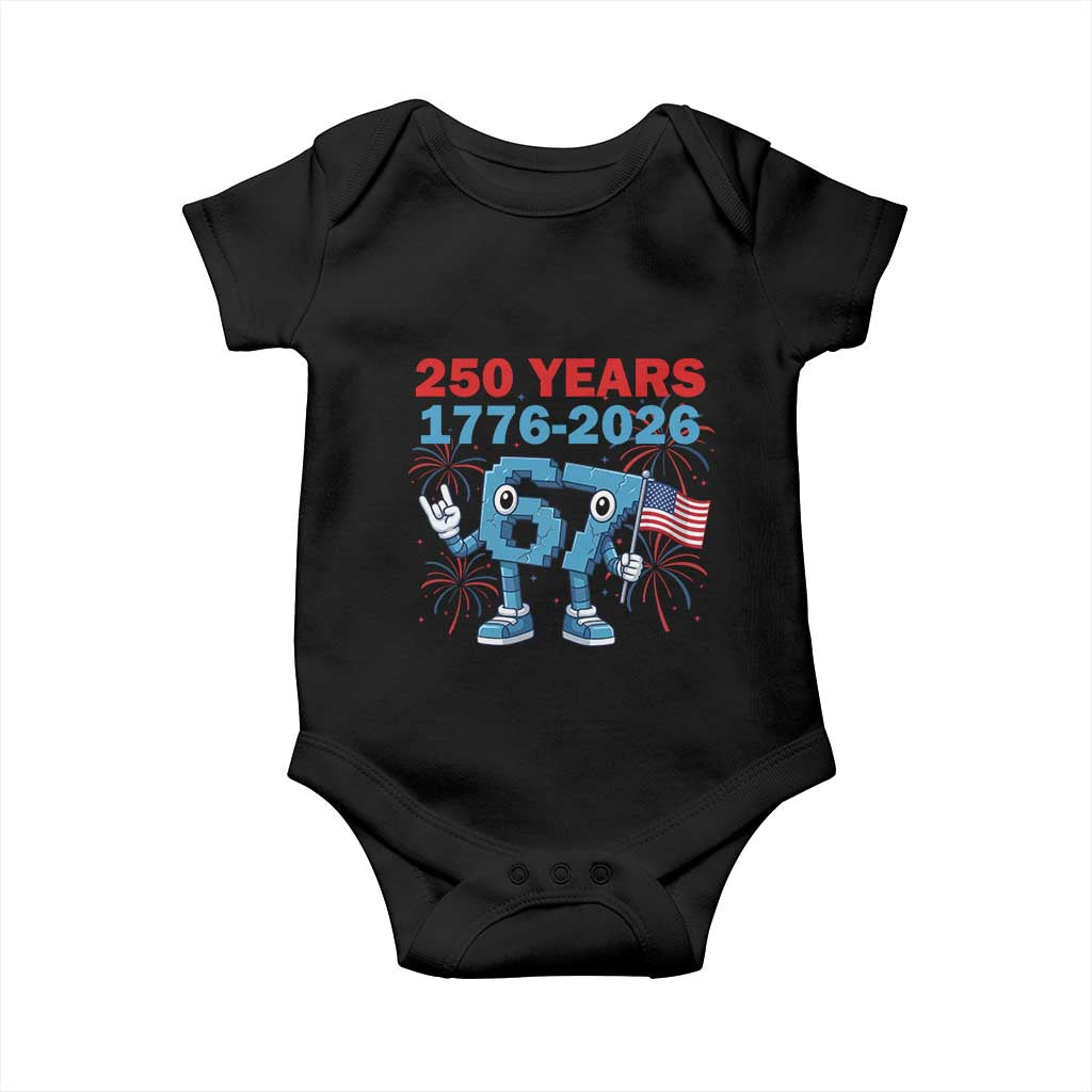 250th America Anniversary Baby Onesie Funny Italian Brainrot Meme 4th of July TS14 Black Print Your Wear