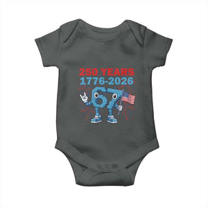 250th America Anniversary Baby Onesie Funny Italian Brainrot Meme 4th of July TS14 Dark Heather Print Your Wear