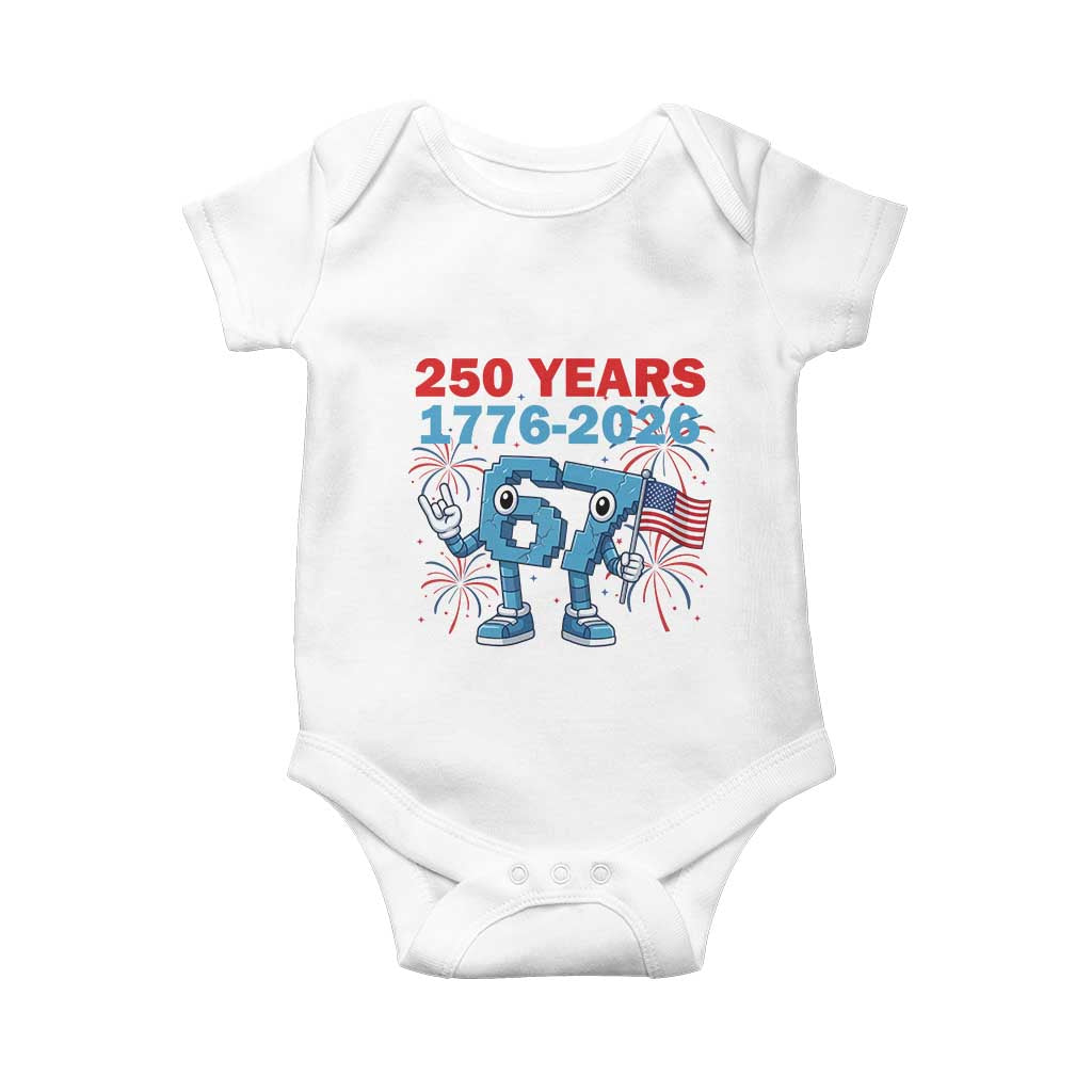 250th America Anniversary Baby Onesie Funny Italian Brainrot Meme 4th of July TS14 White Print Your Wear