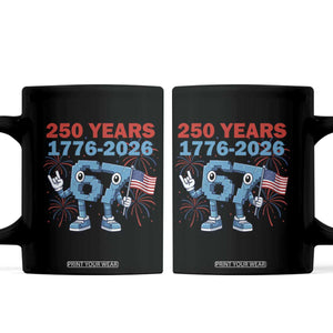 250th America Anniversary Coffee Mug Funny Italian Brainrot Meme 4th of July TS14 Black Print Your Wear