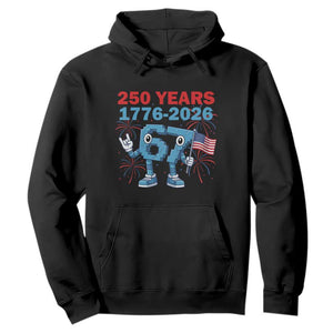 250th America Anniversary Hoodie Funny Italian Brainrot Meme 4th of July TS14 Black Print Your Wear