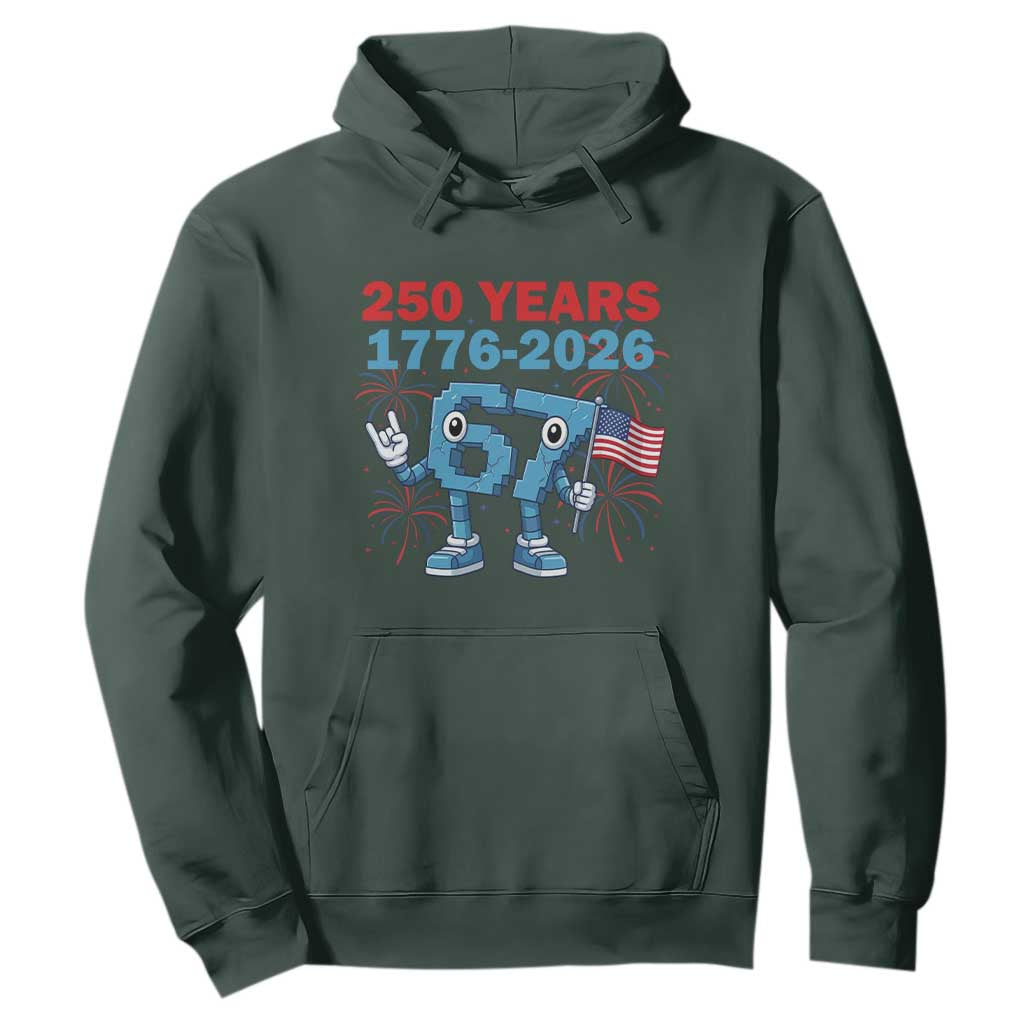 250th America Anniversary Hoodie Funny Italian Brainrot Meme 4th of July TS14 Dark Forest Green Print Your Wear