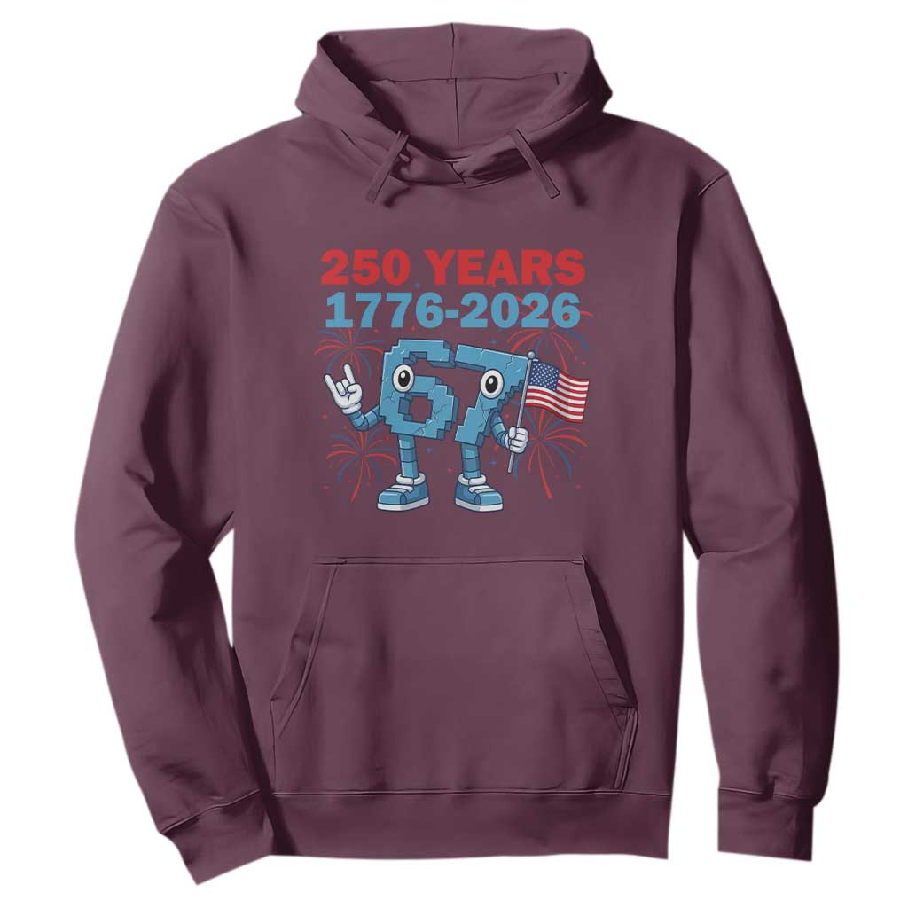 250th America Anniversary Hoodie Funny Italian Brainrot Meme 4th of July TS14 Maroon Print Your Wear