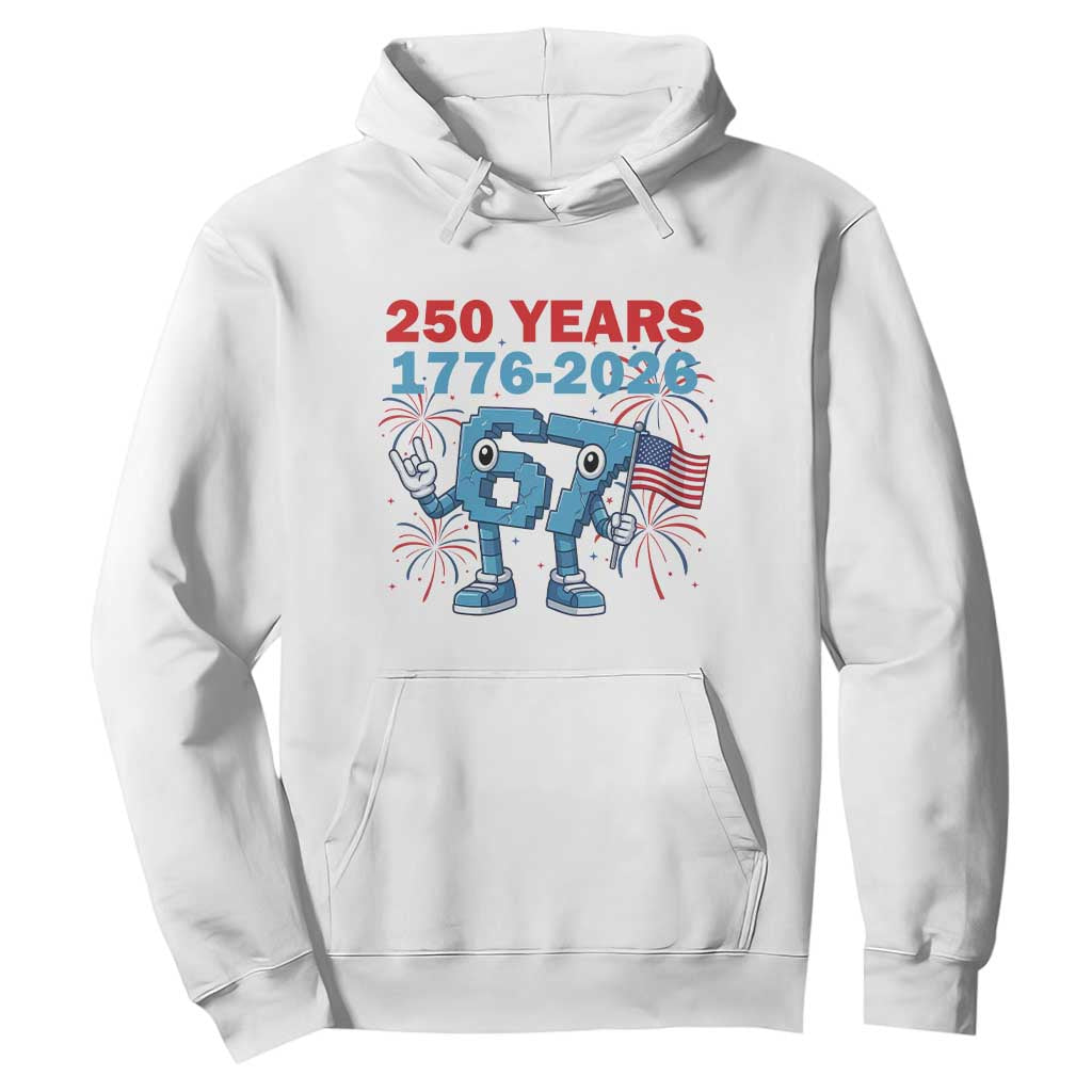 250th America Anniversary Hoodie Funny Italian Brainrot Meme 4th of July TS14 White Print Your Wear