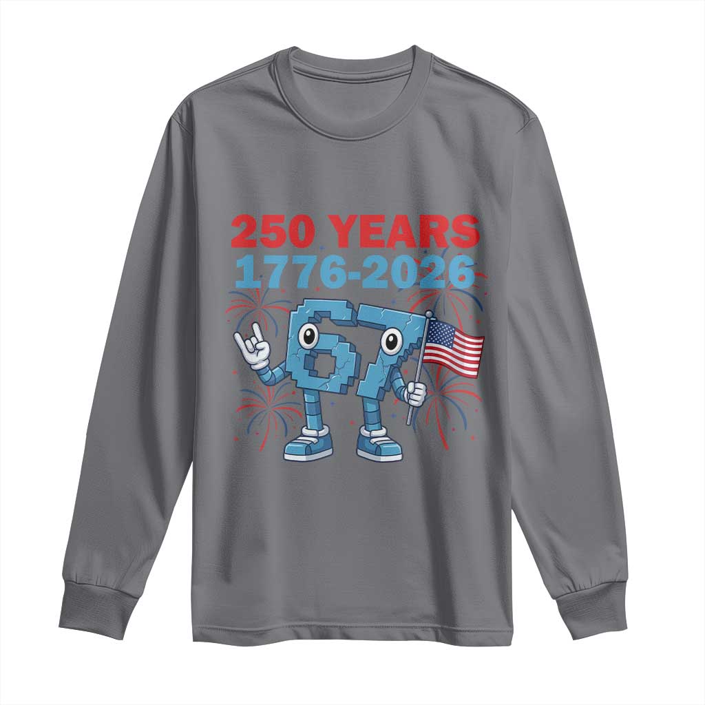 250th America Anniversary Long Sleeve Shirt Funny Italian Brainrot Meme 4th of July TS14 Charcoal Print Your Wear