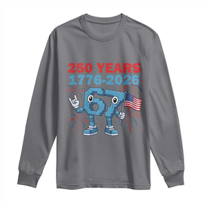 250th America Anniversary Long Sleeve Shirt Funny Italian Brainrot Meme 4th of July TS14 Charcoal Print Your Wear