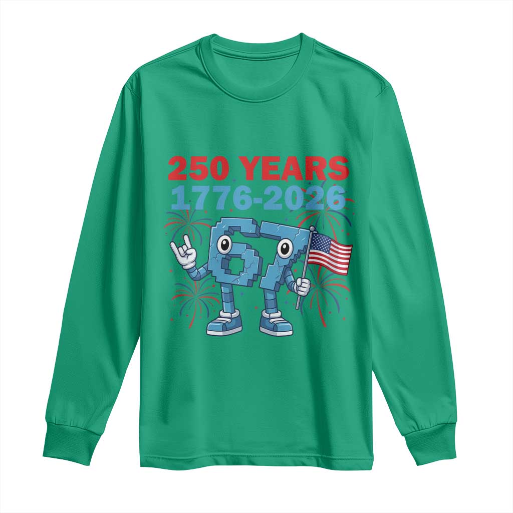 250th America Anniversary Long Sleeve Shirt Funny Italian Brainrot Meme 4th of July TS14 Irish Green Print Your Wear