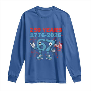 250th America Anniversary Long Sleeve Shirt Funny Italian Brainrot Meme 4th of July TS14 Royal Blue Print Your Wear
