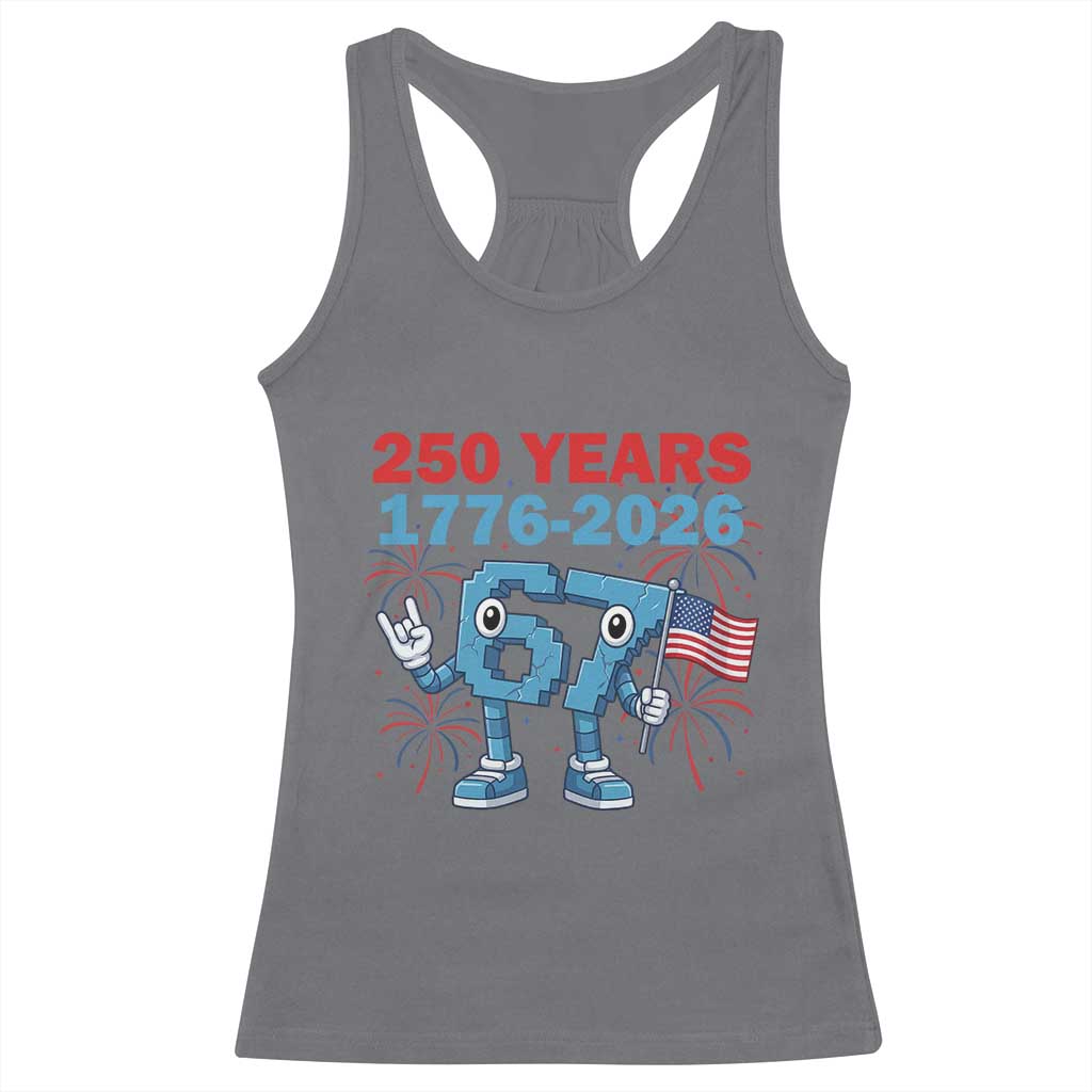 250th America Anniversary Racerback Tank Top Funny Italian Brainrot Meme 4th of July TS14 Charcoal Print Your Wear
