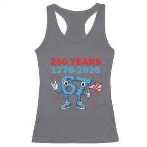 250th America Anniversary Racerback Tank Top Funny Italian Brainrot Meme 4th of July TS14 Charcoal Print Your Wear