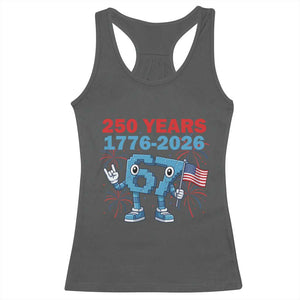 250th America Anniversary Racerback Tank Top Funny Italian Brainrot Meme 4th of July TS14 Dark Heather Print Your Wear