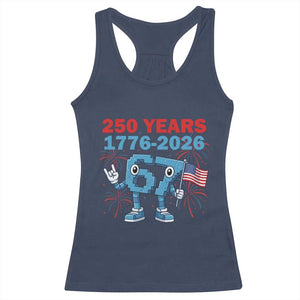 250th America Anniversary Racerback Tank Top Funny Italian Brainrot Meme 4th of July TS14 Navy Print Your Wear