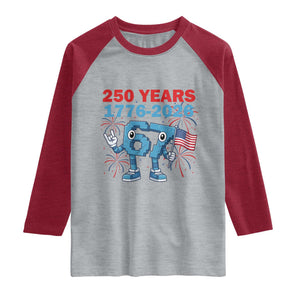 250th America Anniversary Raglan Shirt Funny Italian Brainrot Meme 4th of July TS14 Heather Gray Heather Red Print Your Wear
