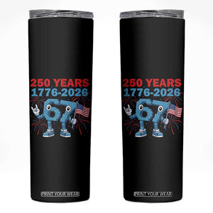 250th America Anniversary Skinny Tumbler Funny Italian Brainrot Meme 4th of July TS14 Black Print Your Wear