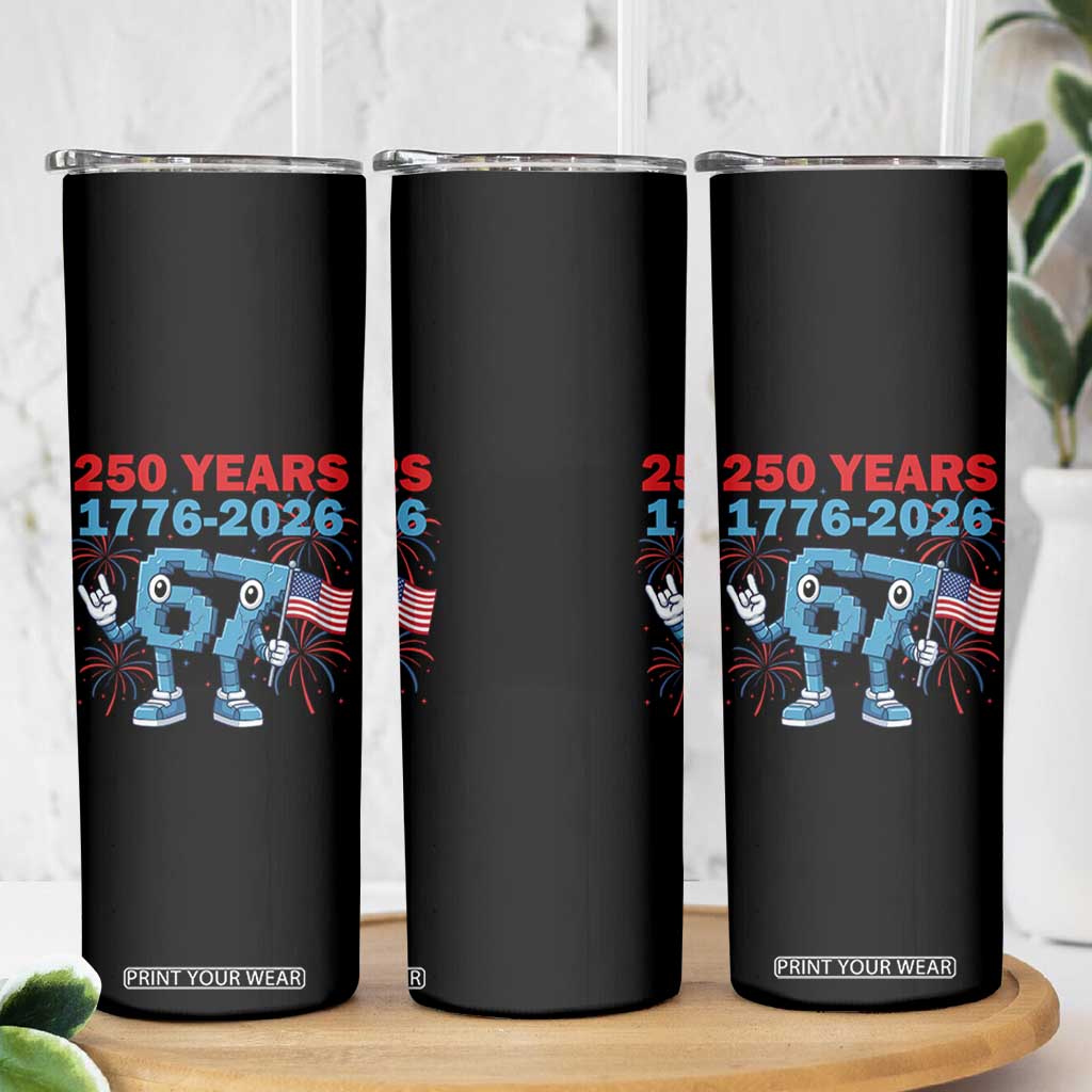 250th America Anniversary Skinny Tumbler Funny Italian Brainrot Meme 4th of July TS14 Print Your Wear