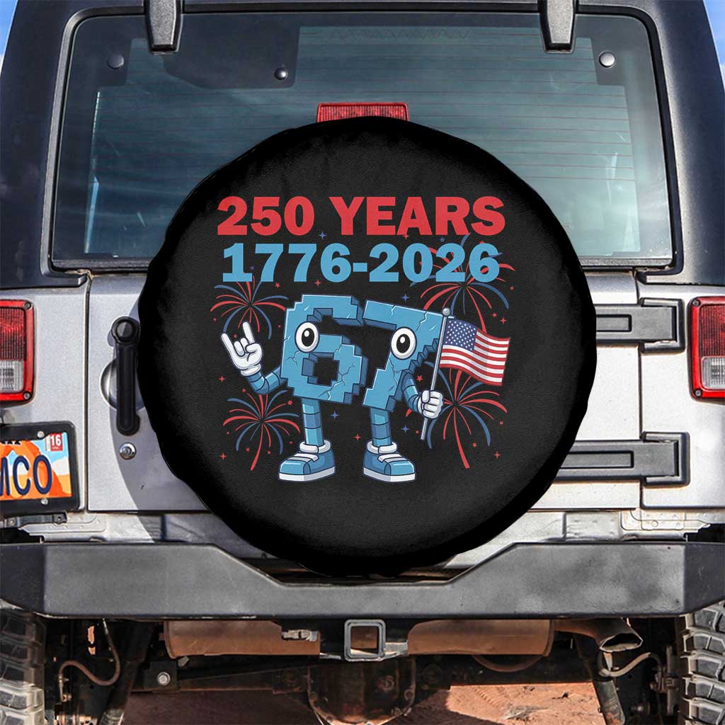 250th America Anniversary Spare Tire Cover Funny Italian Brainrot Meme 4th of July TS14 No hole Black Print Your Wear