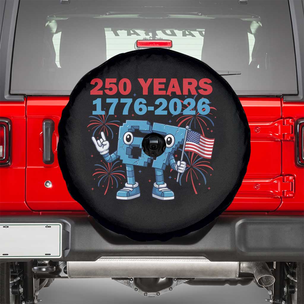 250th America Anniversary Spare Tire Cover Funny Italian Brainrot Meme 4th of July TS14 Black Print Your Wear