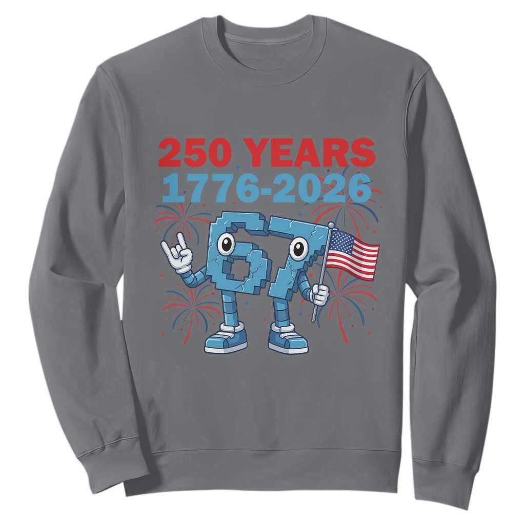 250th America Anniversary Sweatshirt Funny Italian Brainrot Meme 4th of July TS14 Charcoal Print Your Wear