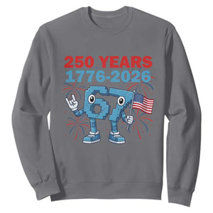 250th America Anniversary Sweatshirt Funny Italian Brainrot Meme 4th of July TS14 Charcoal Print Your Wear
