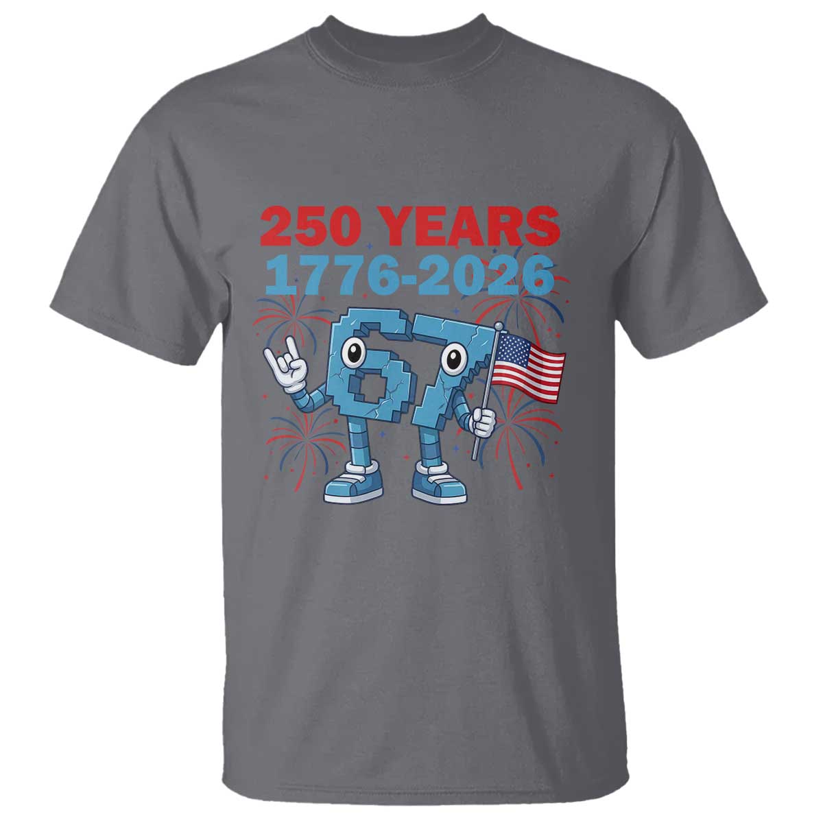 250th America Anniversary T Shirt Funny Italian Brainrot Meme 4th of July TS14 Charcoal Print Your Wear